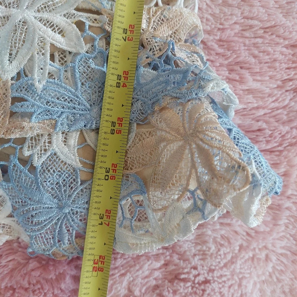 Just Me Miriam Full-Sleeve 3D Lace Floral Dress Size Small - Picture 12 of 13